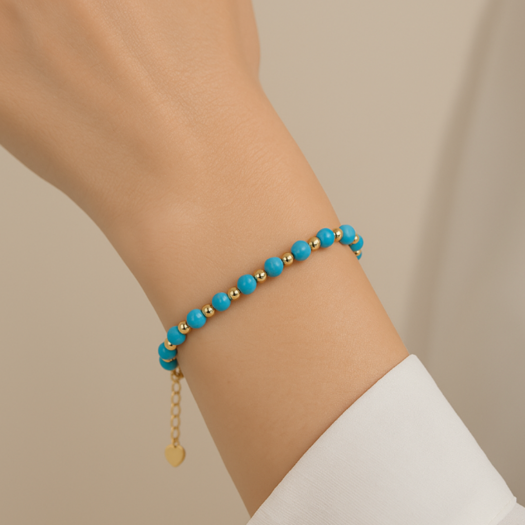 Natural Turquoise Self-Confidence and Courage Bracelet