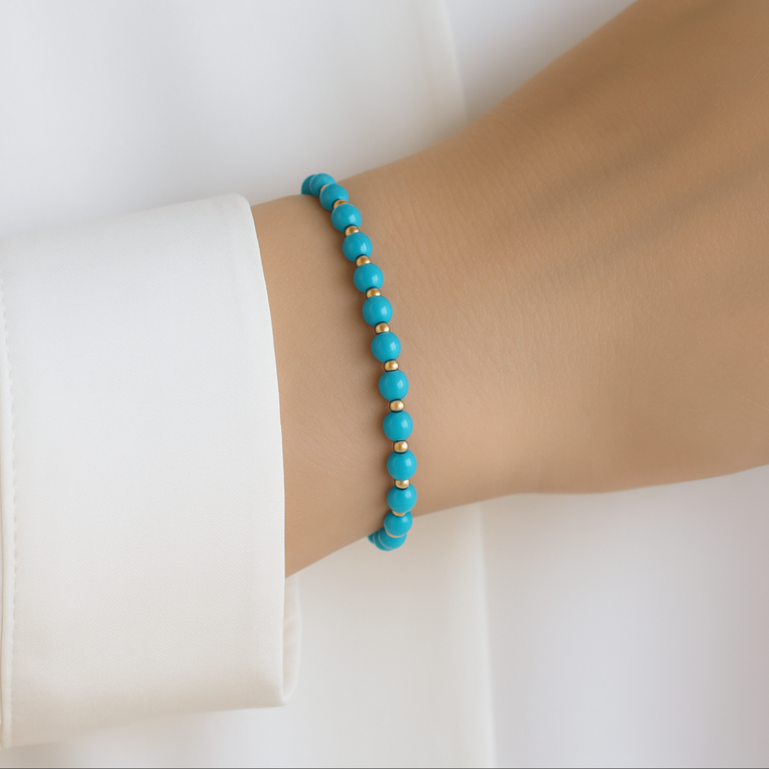 Natural Turquoise Self-Confidence and Courage Bracelet