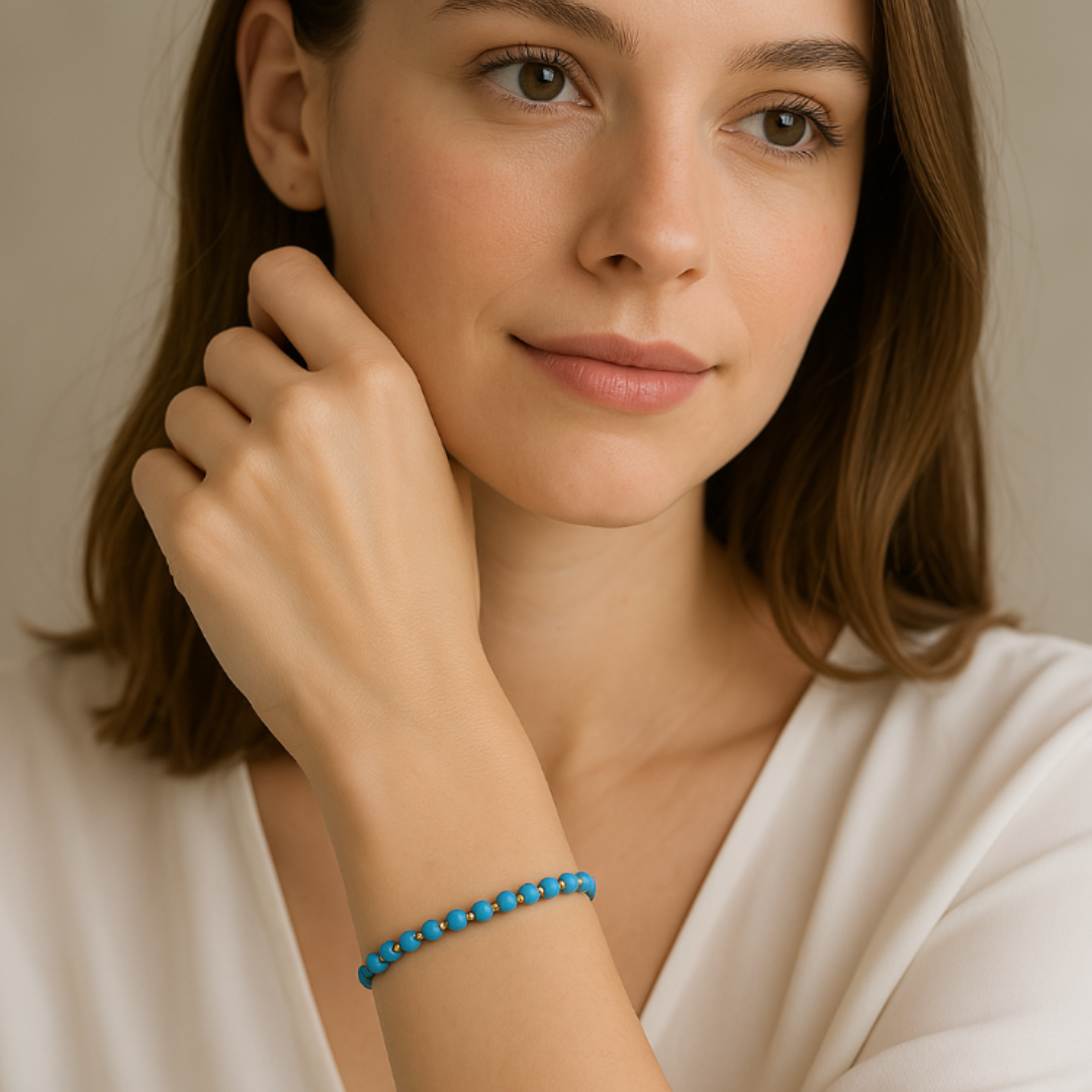Natural Turquoise Self-Confidence and Courage Bracelet