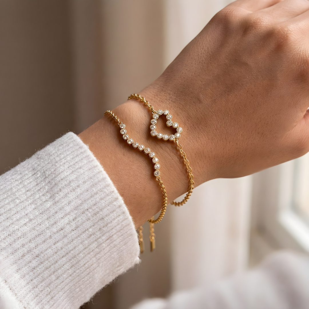 Sparkling Heart Bracelet
