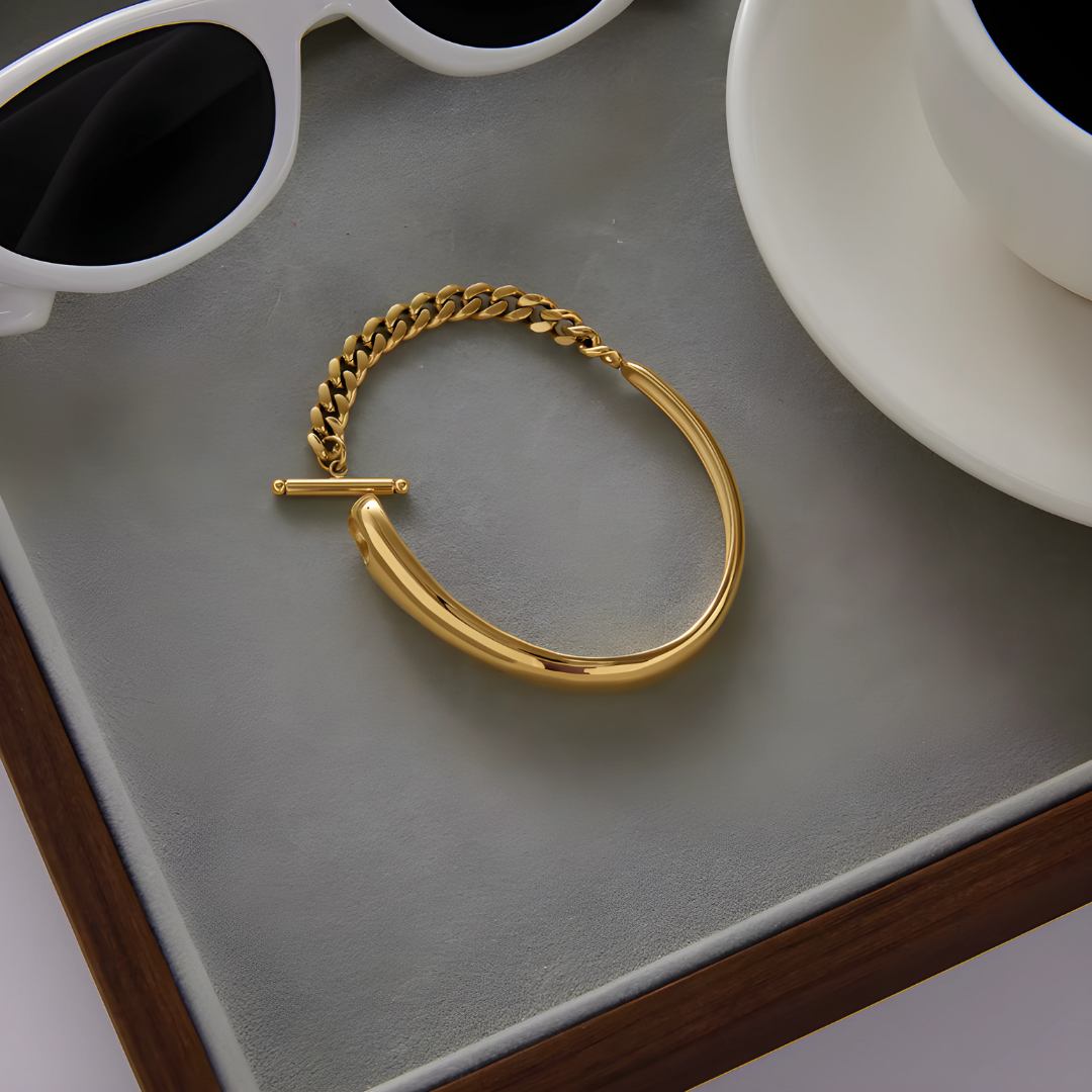 Asymmetrical Golden Bracelet
