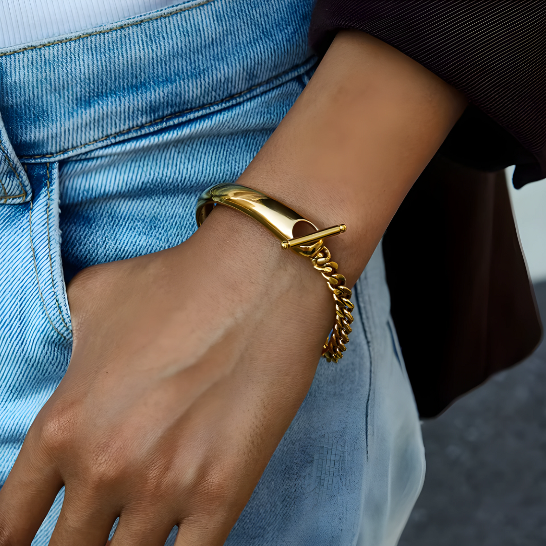 Asymmetrical Golden Bracelet