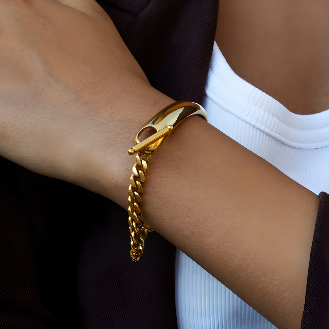 Asymmetrical Golden Bracelet