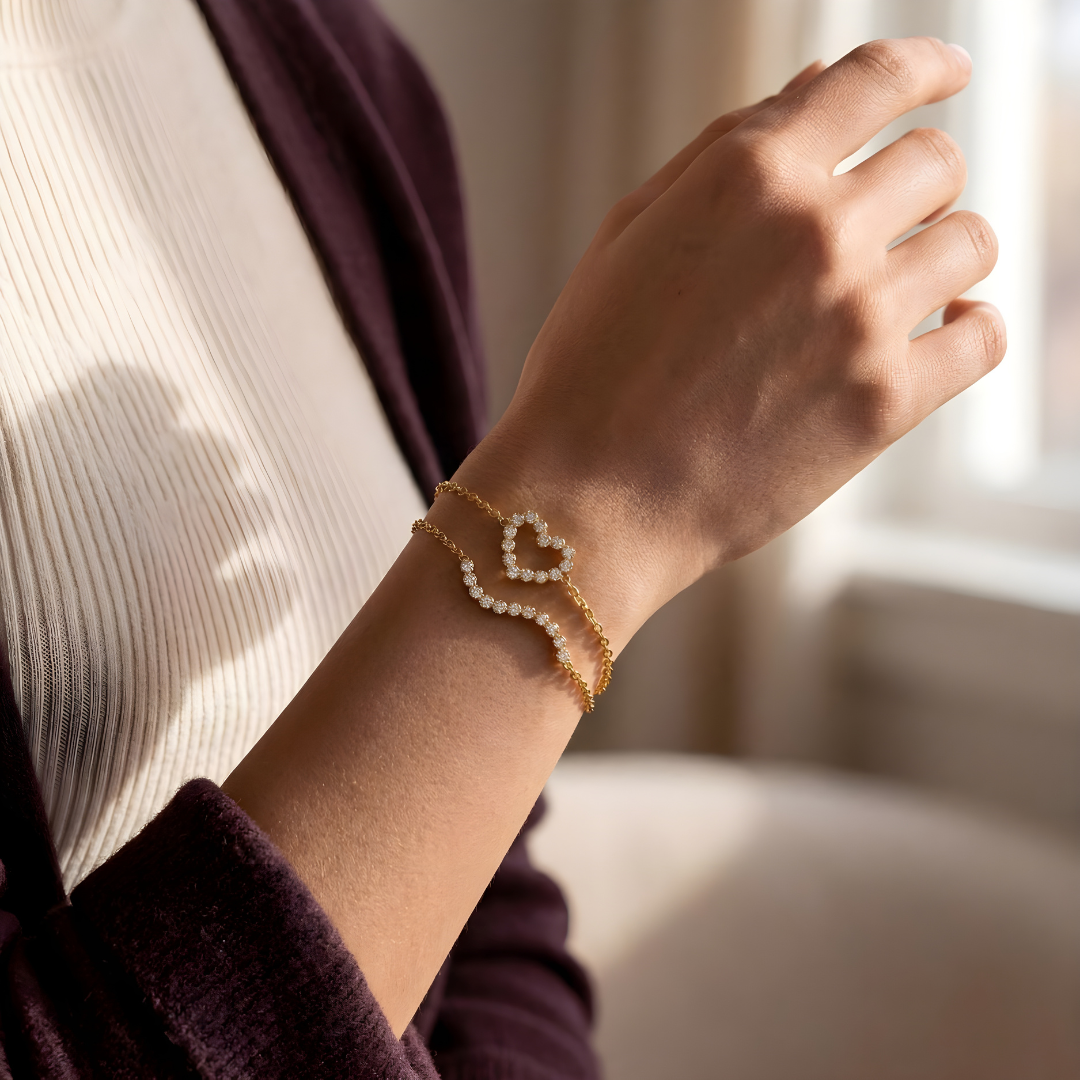 Sparkling Heart Bracelet