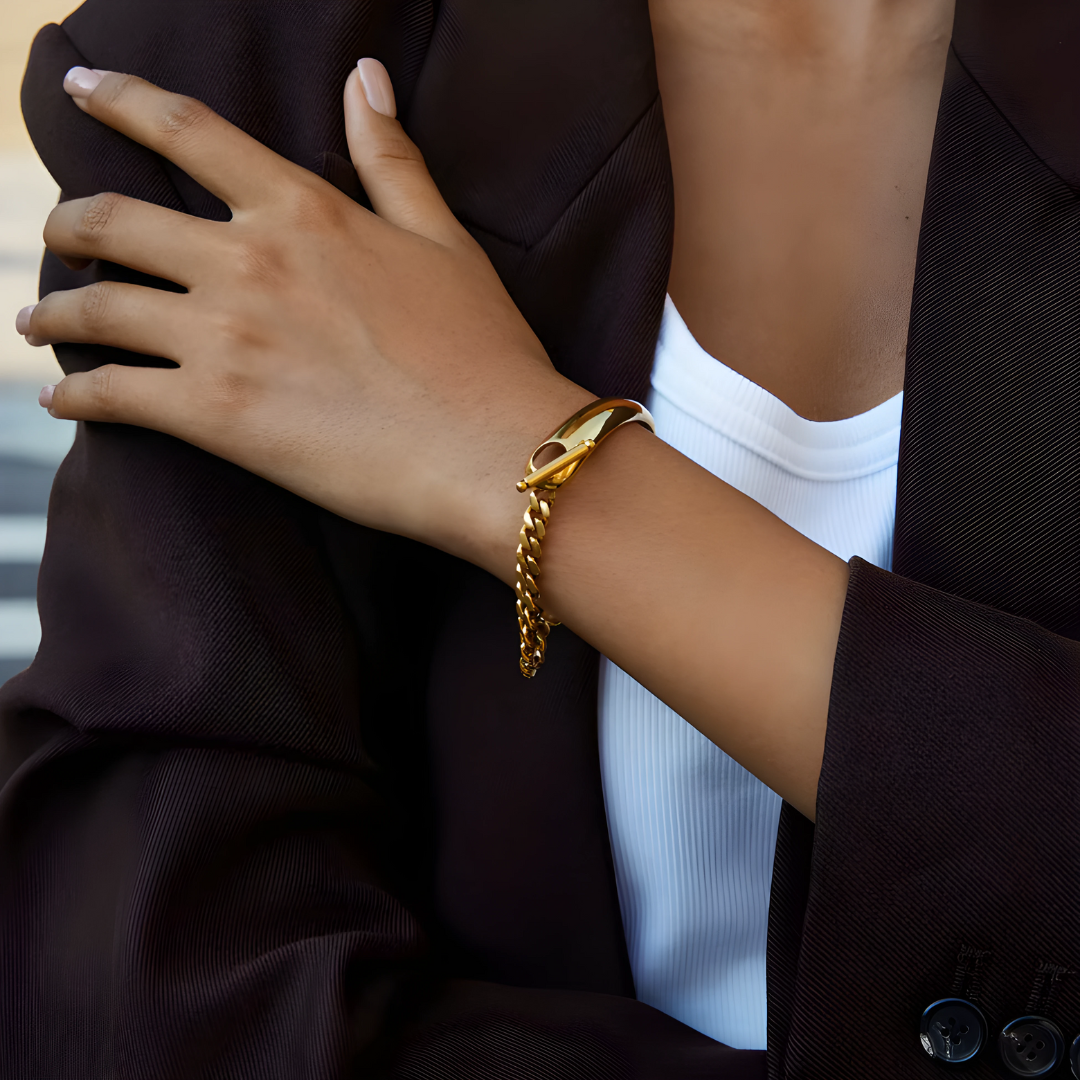 Asymmetrical Golden Bracelet