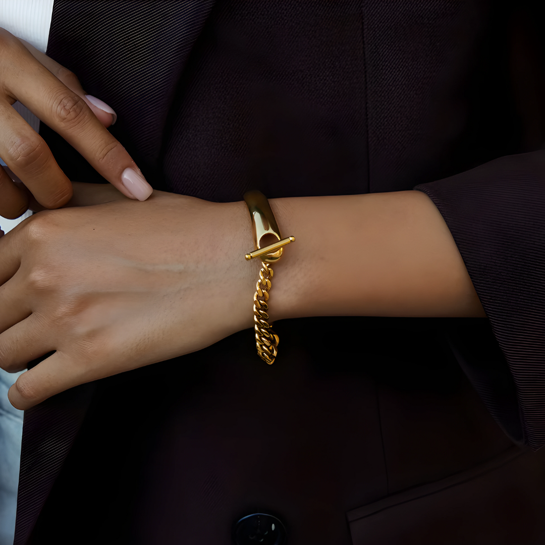 Asymmetrical Golden Bracelet