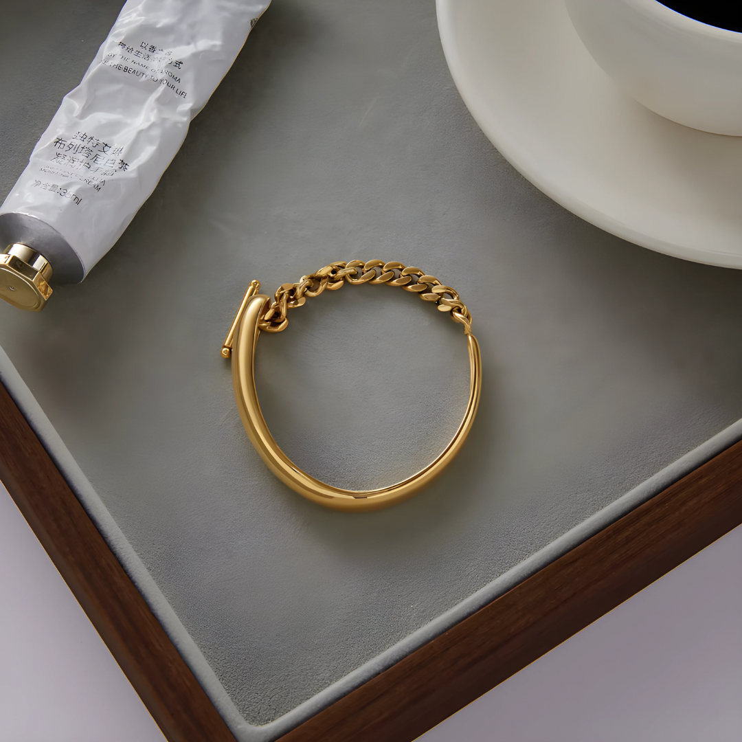 Asymmetrical Golden Bracelet