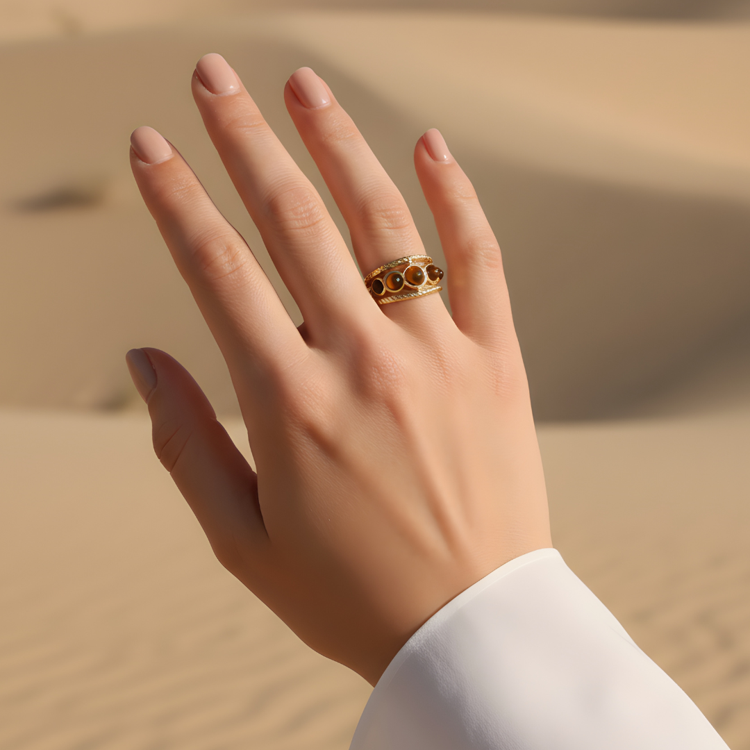 Tiger Eye Amulet Ring
