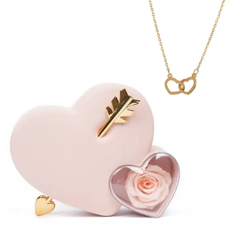 Cofre Amor Rosa Eterna con Collar Grabado