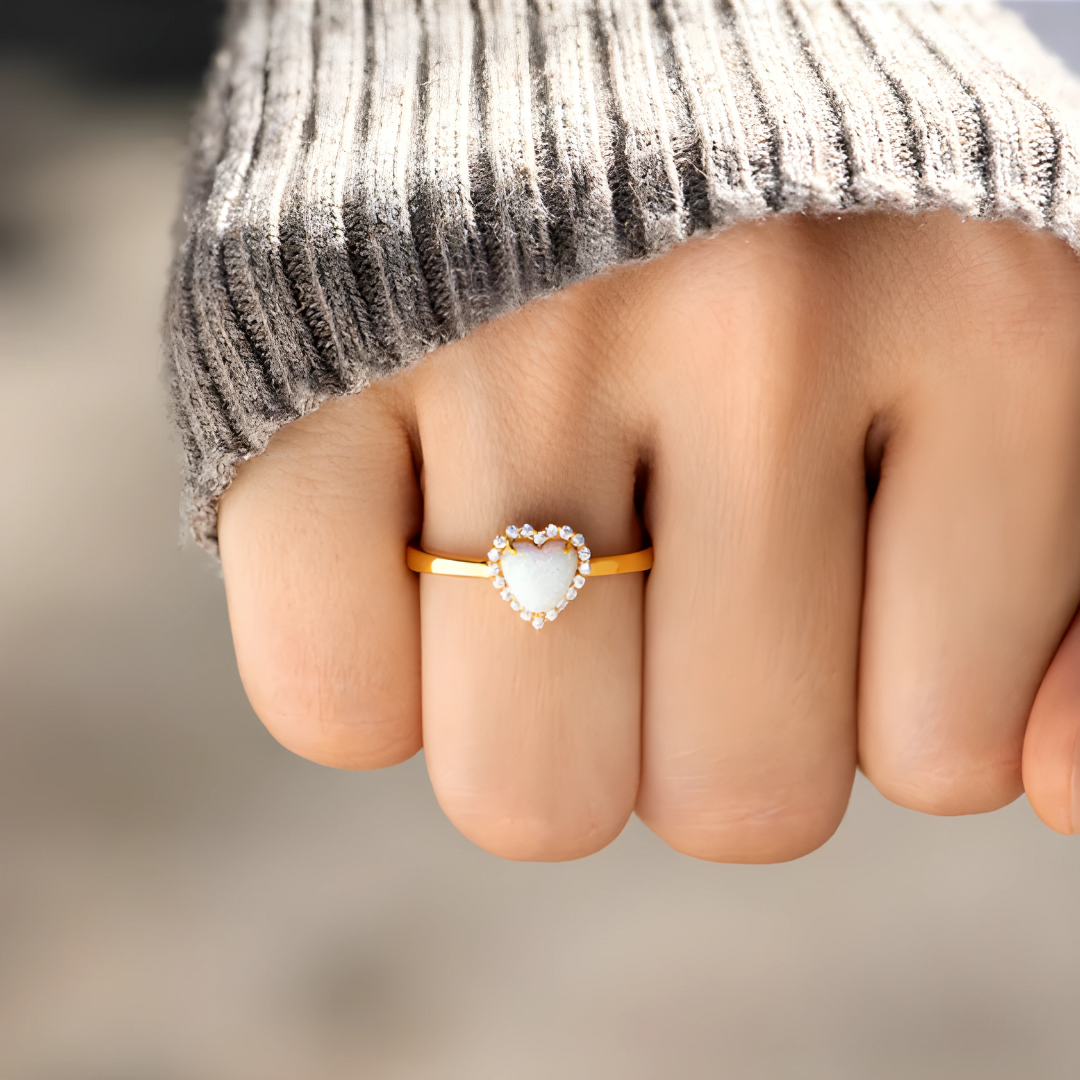 Opal Heart Ring