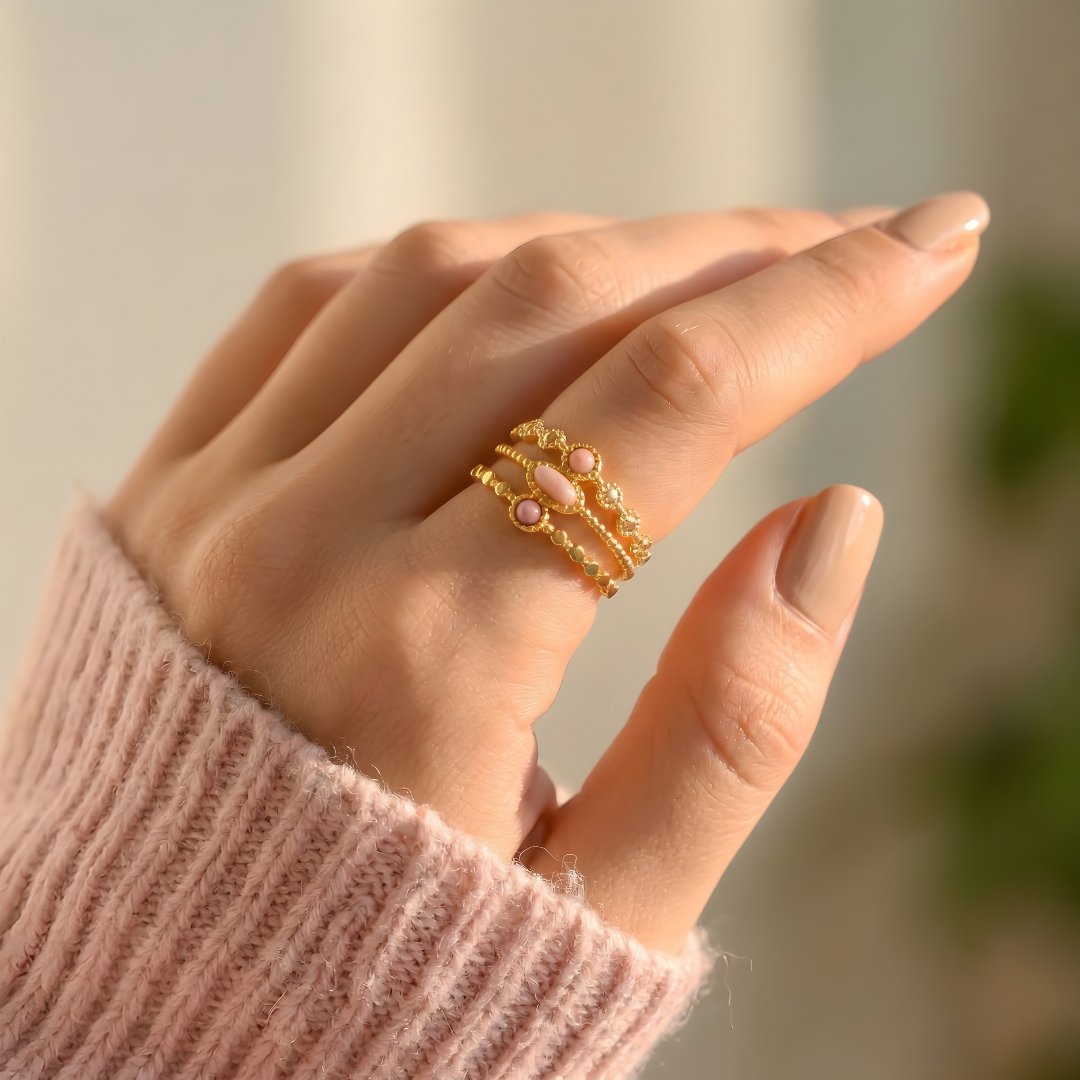 Pink Opal Amulet Ring