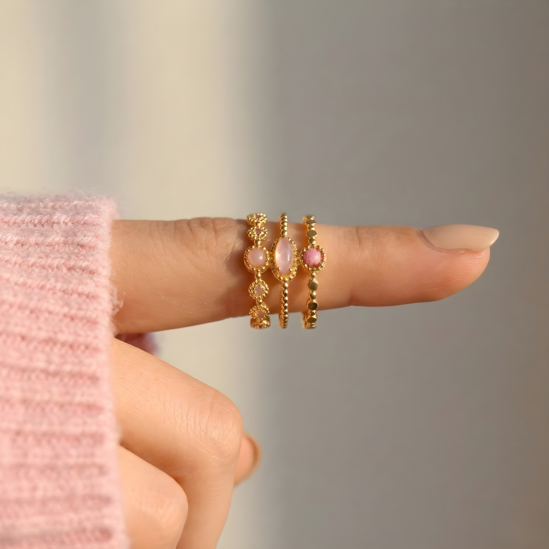 Pink Opal Amulet Ring