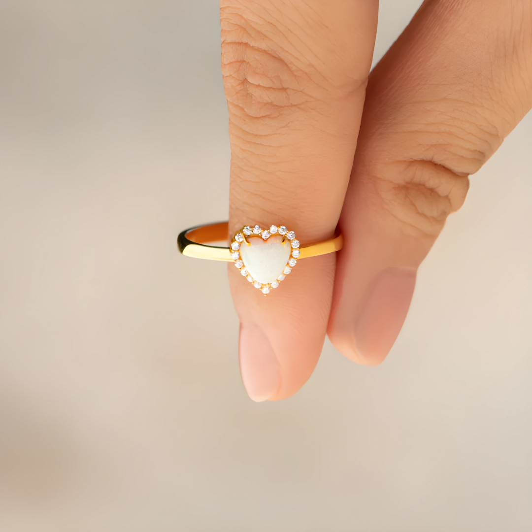 Opal Heart Ring