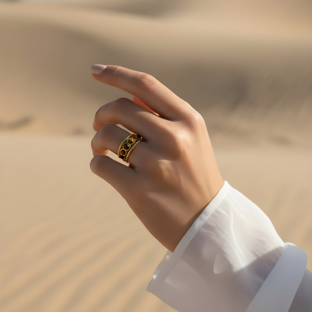Tiger Eye Amulet Ring