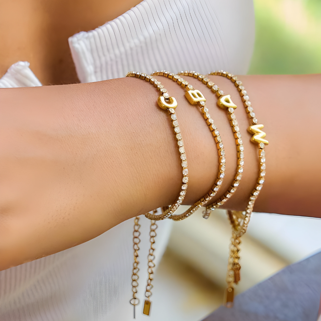Initial Tennis Bracelet