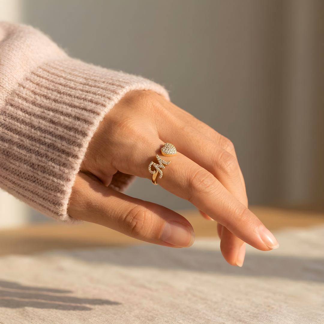 Love Initial Ring