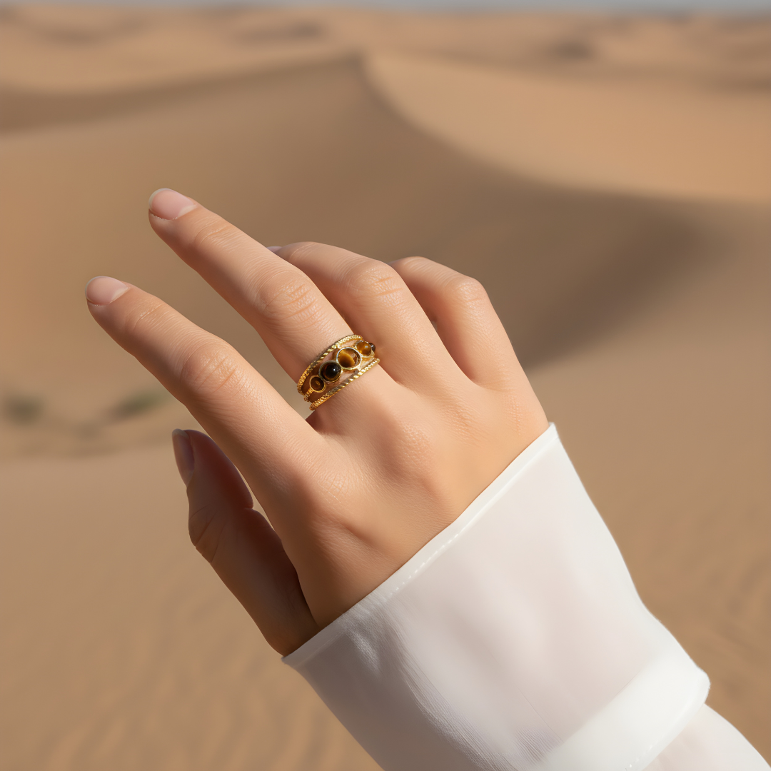 Tiger Eye Amulet Ring