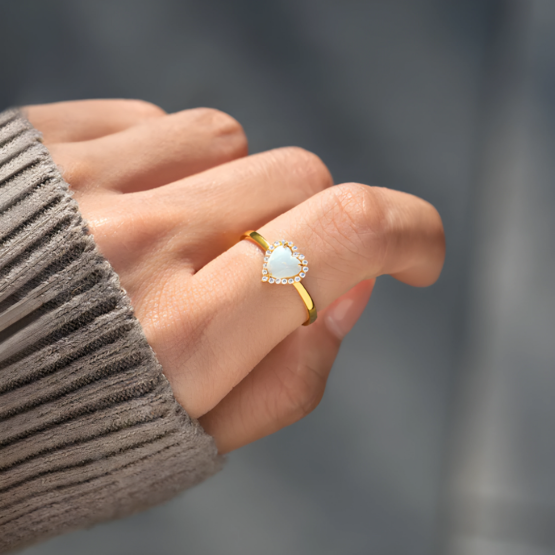 Opal Heart Ring