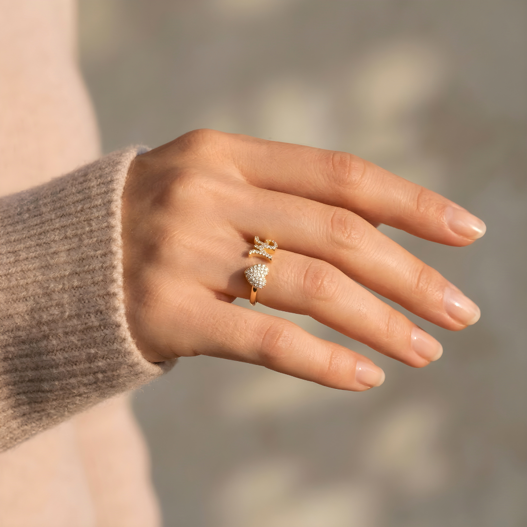 Love Initial Ring