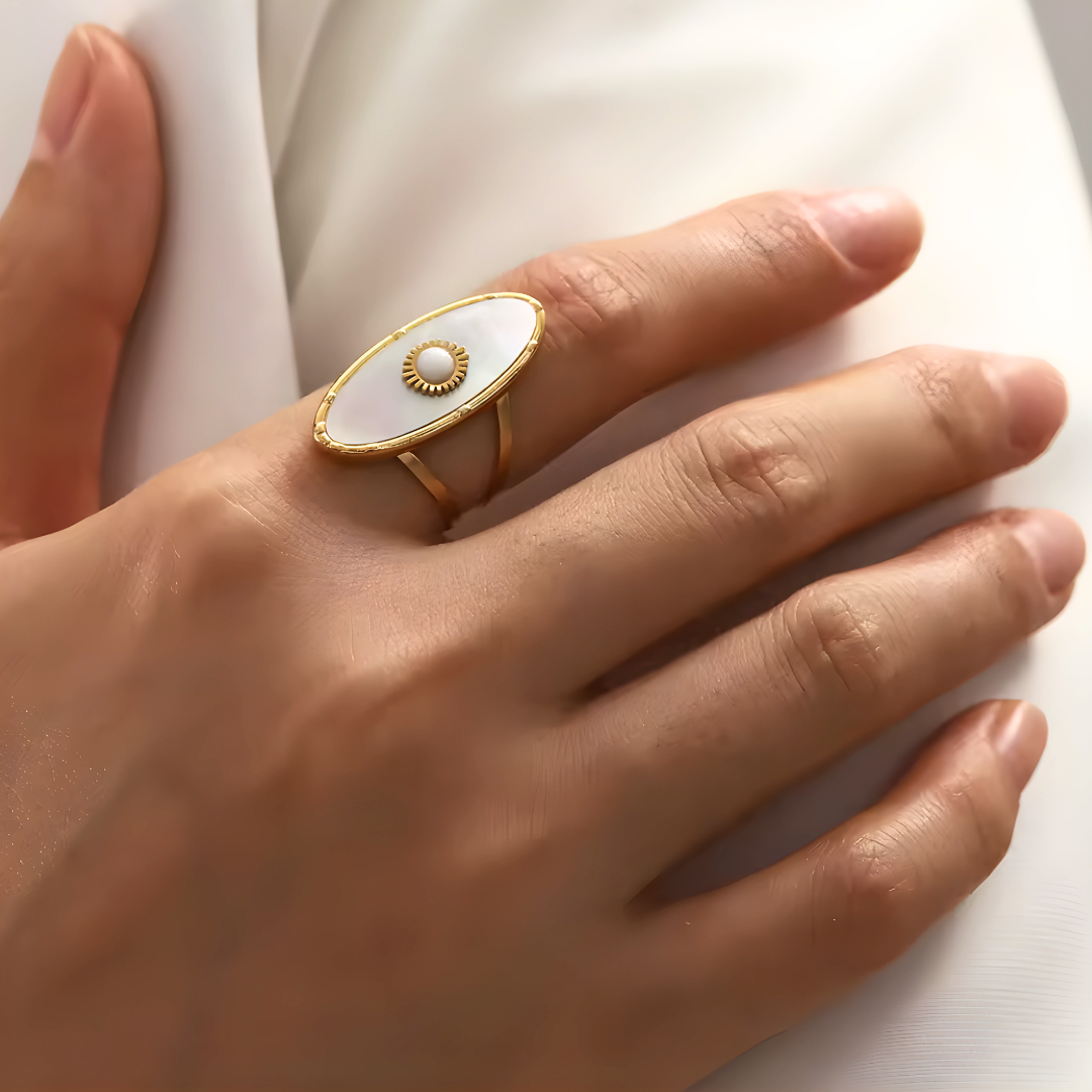 Mother-of-Pearl Talisman Ring