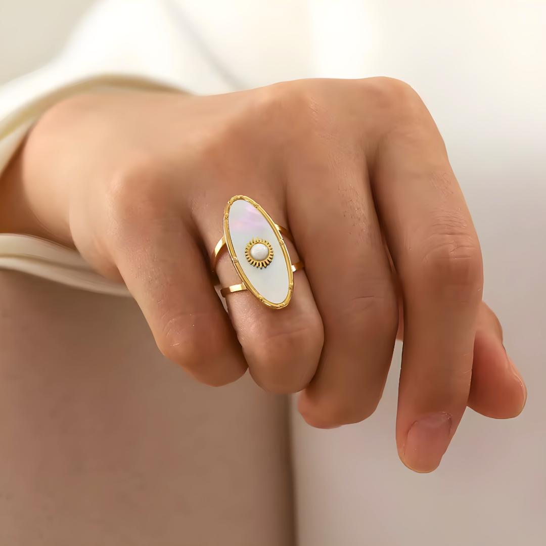Mother-of-Pearl Talisman Ring