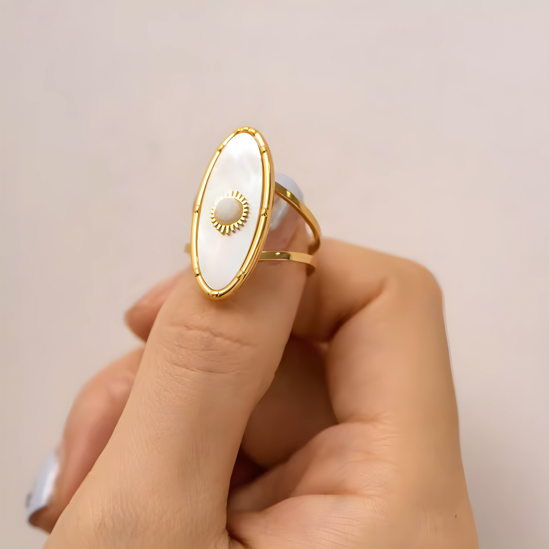 Mother-of-Pearl Talisman Ring