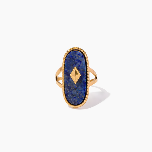 Anillo Amuleto – Lapislázuli - Anillos de Oro | Valentina Jewels