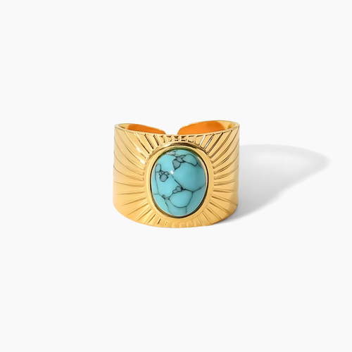 Anillo Amuleto – Turquesa - Anillos de Oro | Valentina Jewels