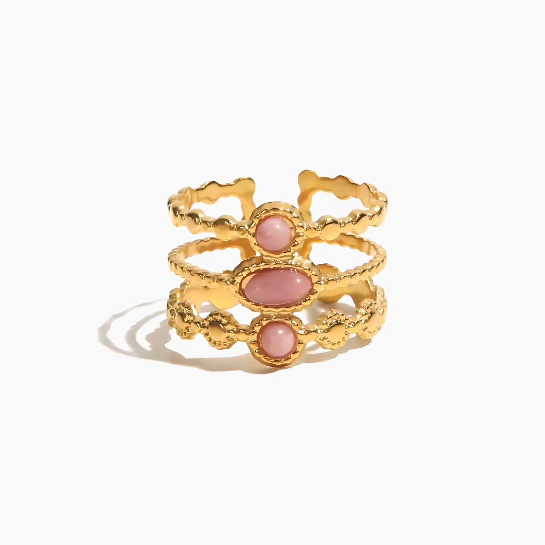Pink Opal Amulet Ring