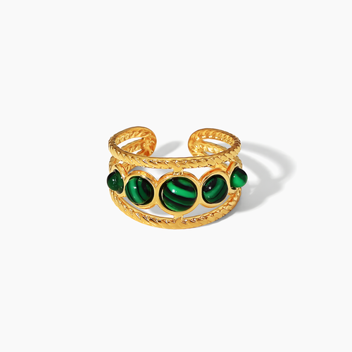 Anillo Amuleto – Moldavita - Anillos de Oro | Valentina Jewels