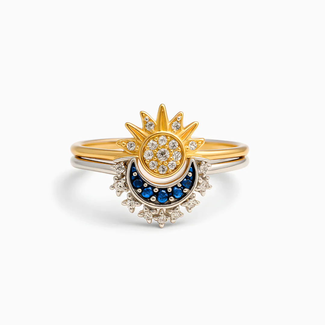 Set of two Celestial Rings – Sun & Moon