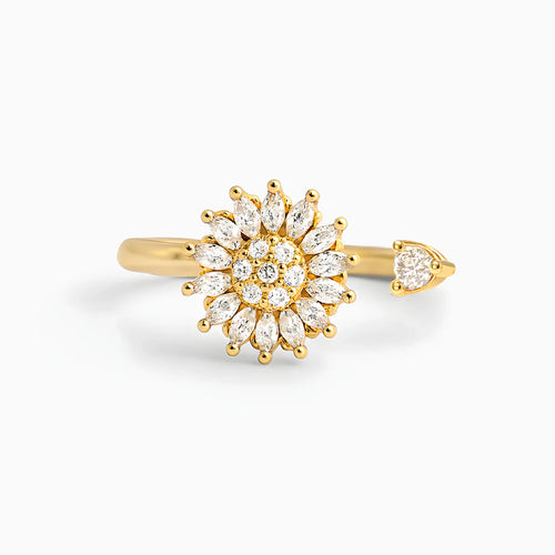 Anillo Girasol Brillante – Amor y Amistad - Anillos de Plata y Oro | Valentina Jewels