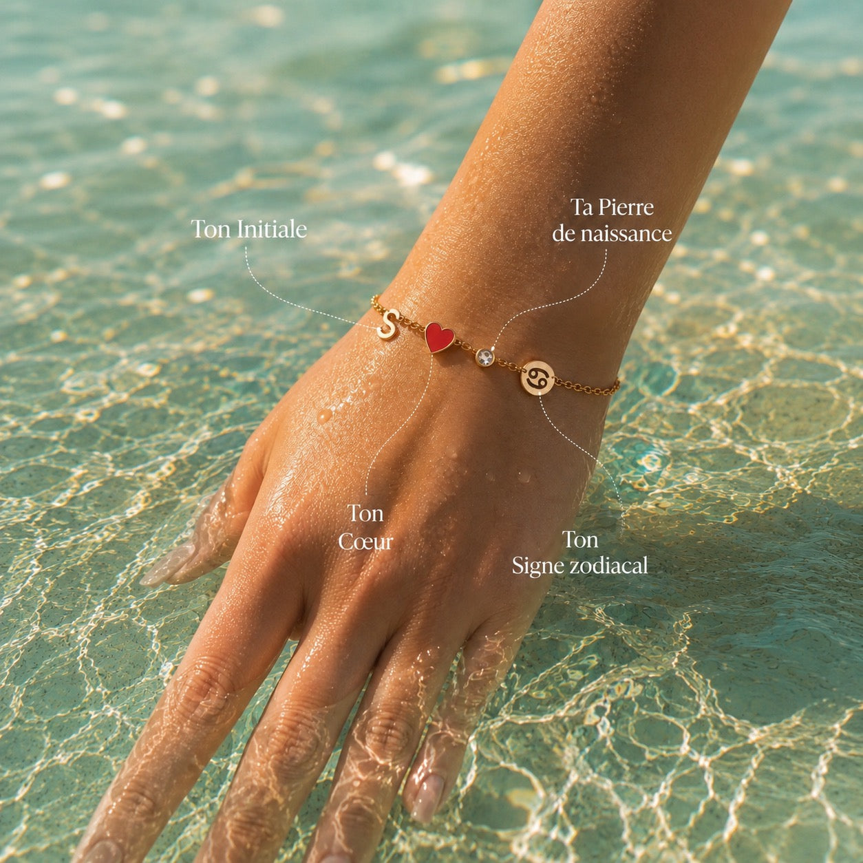Pulsera Corazón con Amuletos Personalizados