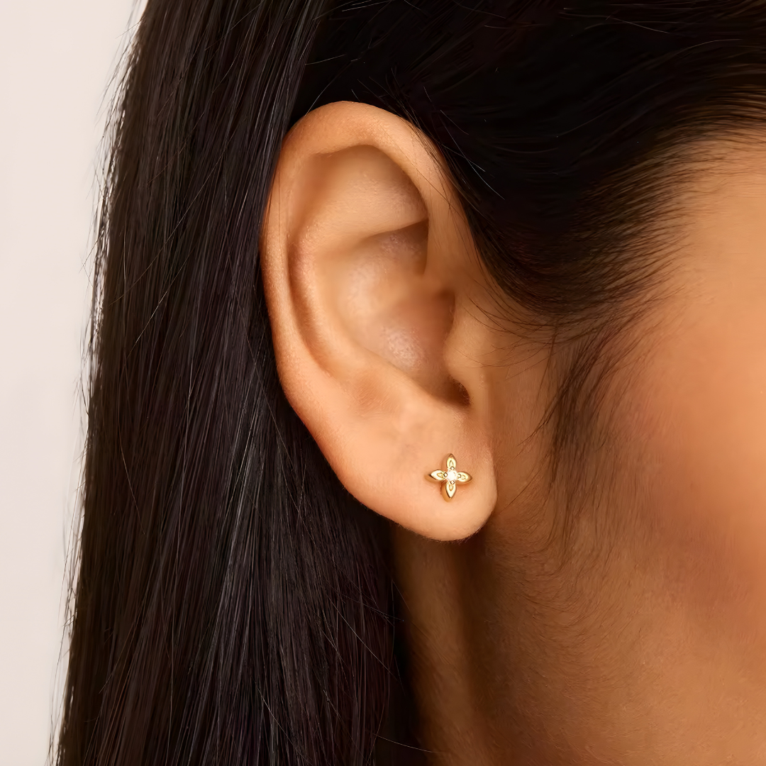 Mini Lightning Bolt S925 Gold Plated Earrings