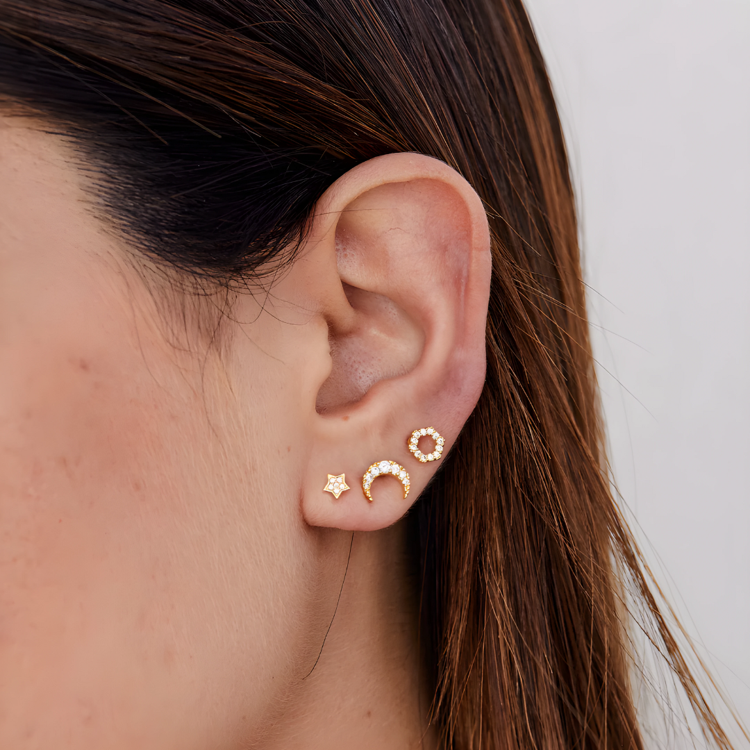 Mini Moon S925 Earrings