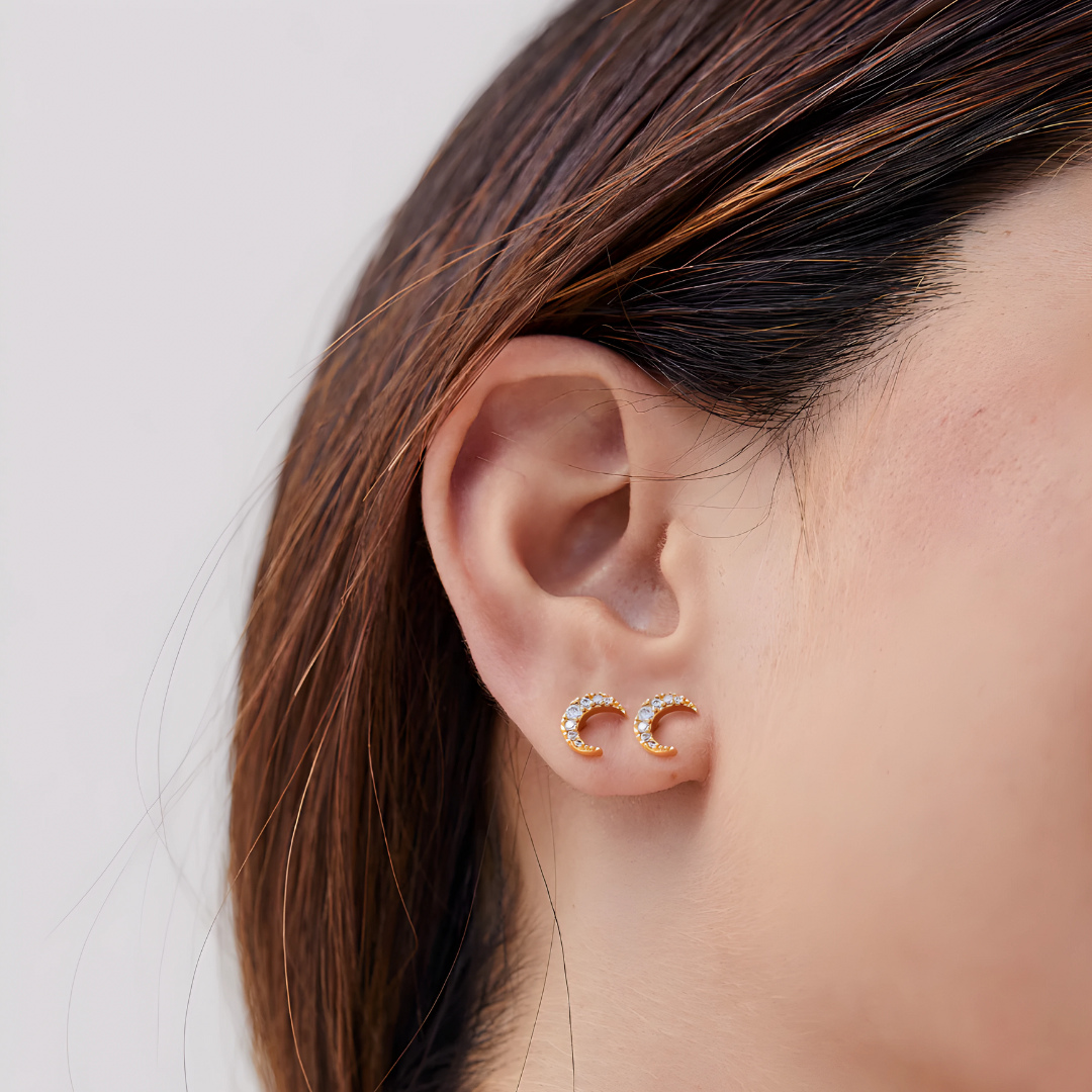 Mini Moon S925 Earrings