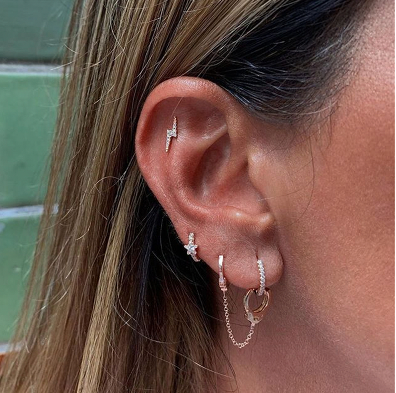 S925 Lightning Bolt Earrings