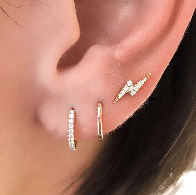 S925 Lightning Bolt Earrings