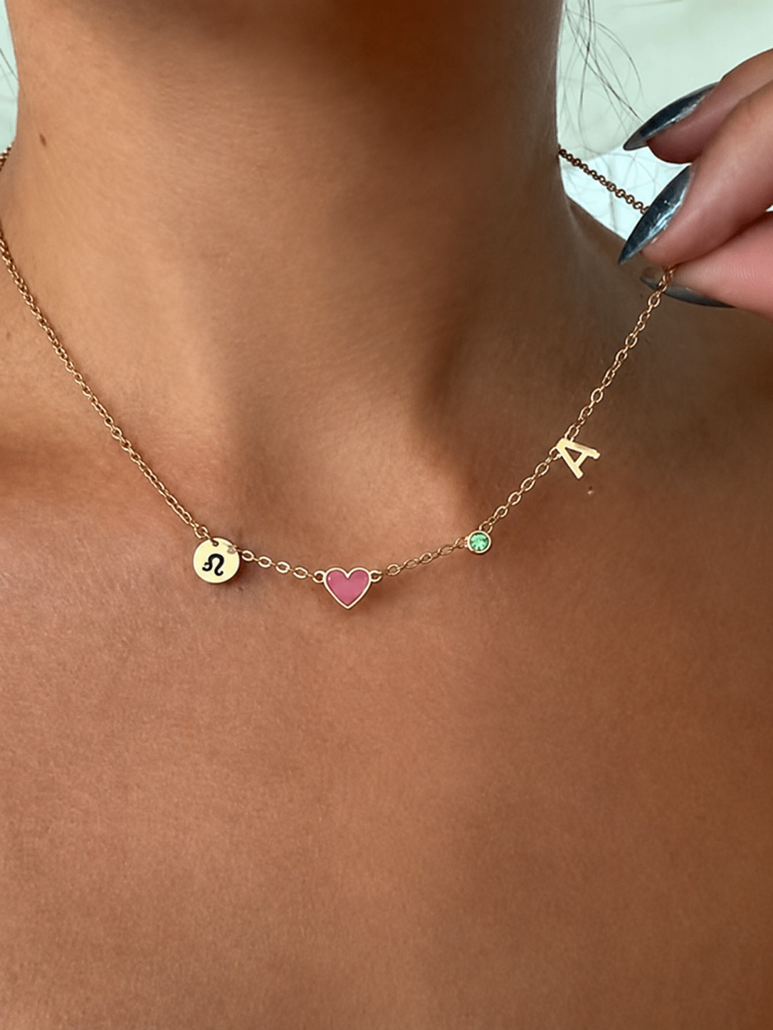 Collar con Inicial y Dije de Corazón