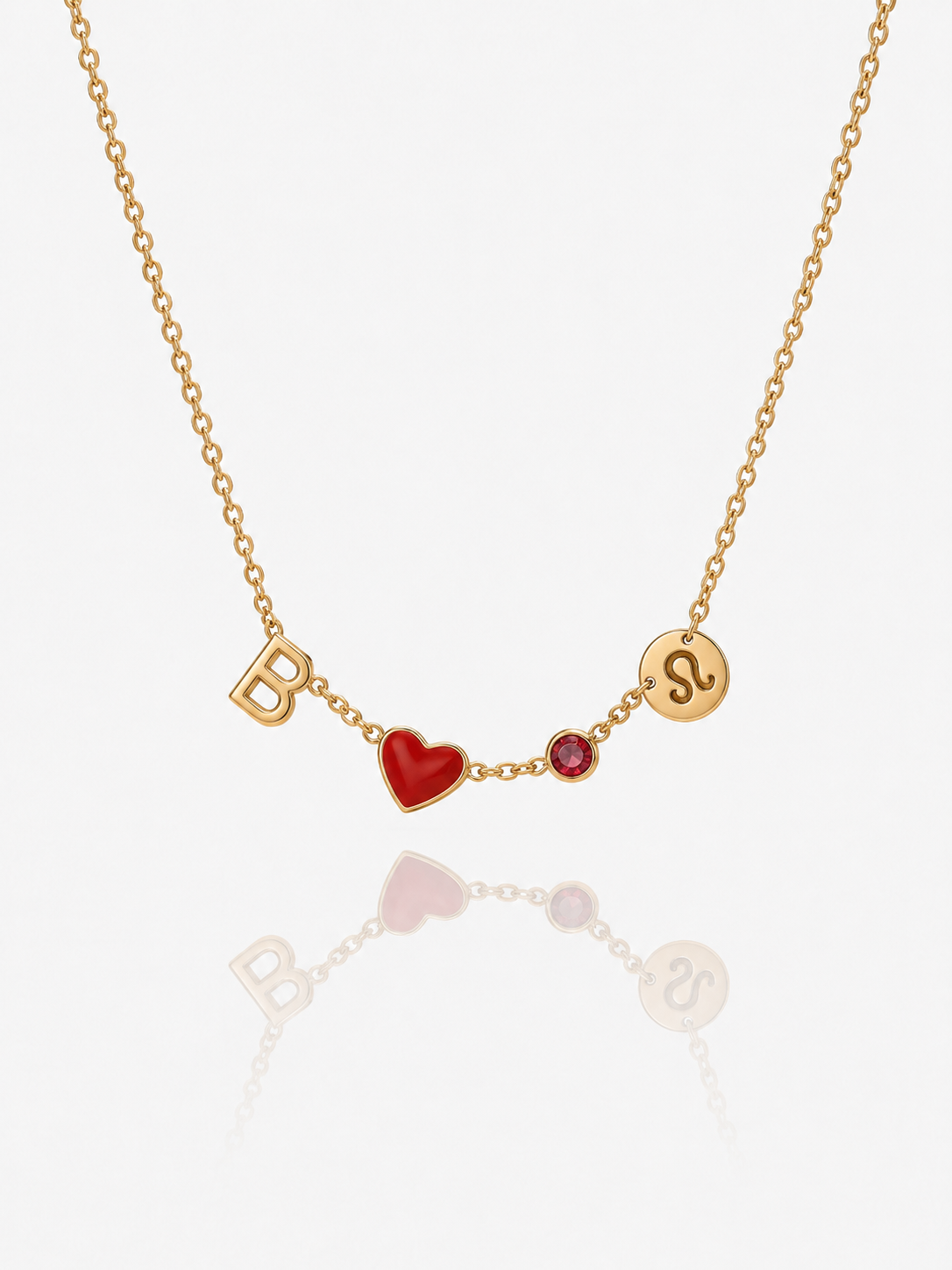 Collar con Inicial y Dije de Corazón
