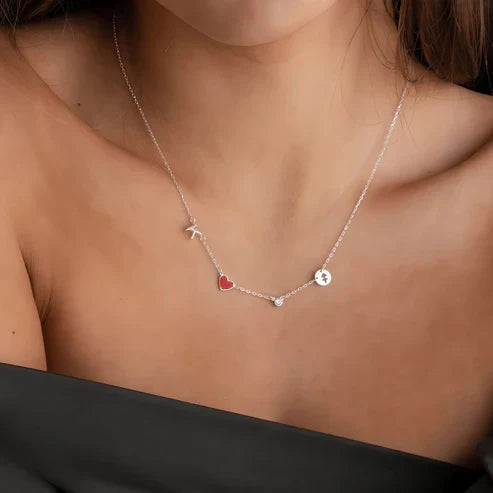 Collar con Inicial y Dije de Corazón