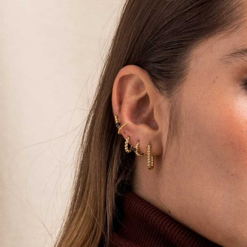 Cubic Huggie Earrings