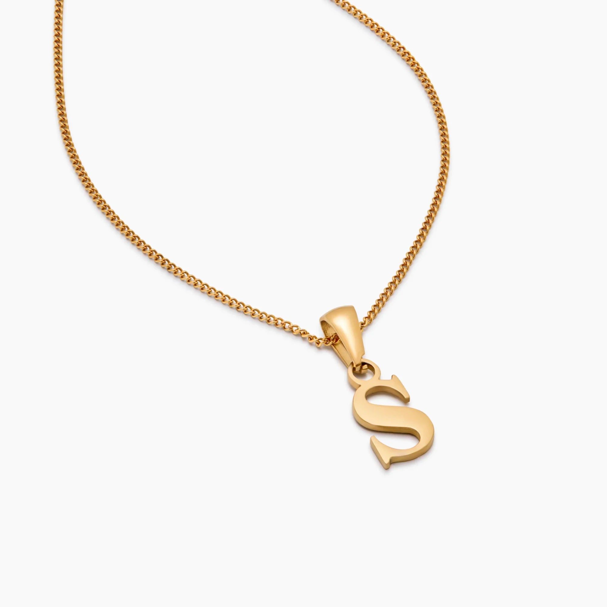 Gold Initial Charm Necklace
