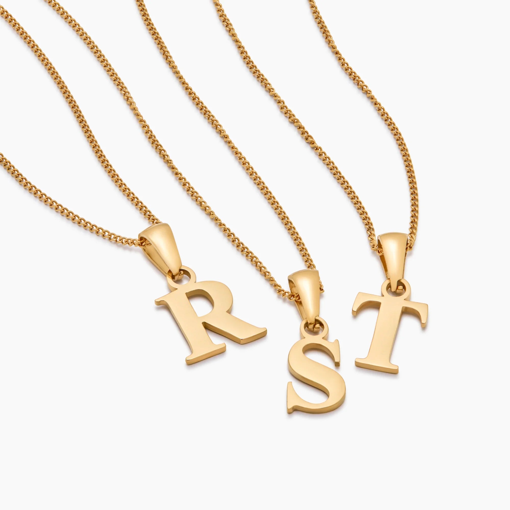 Gold Initial Charm Necklace