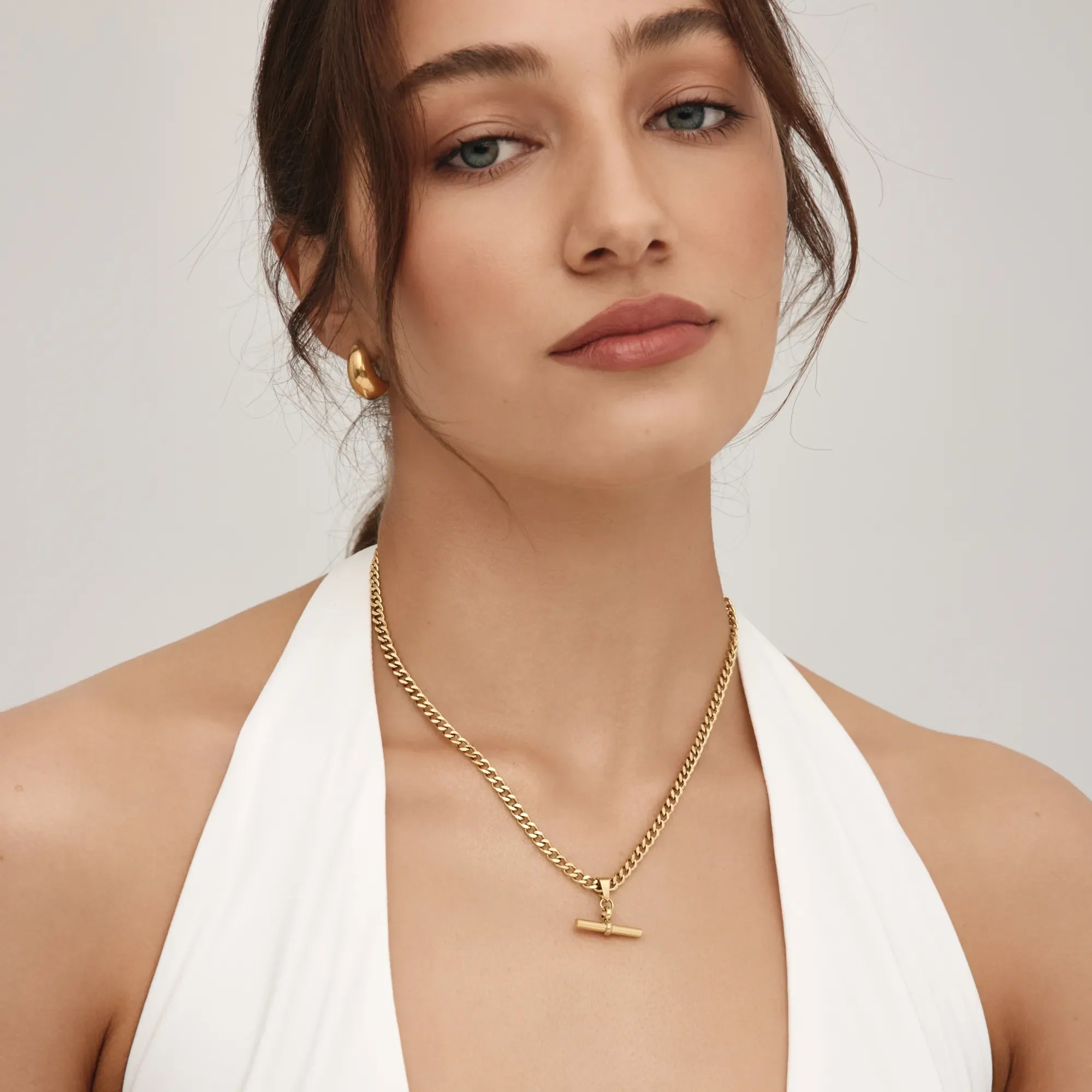 Curb Chain Fob Necklace