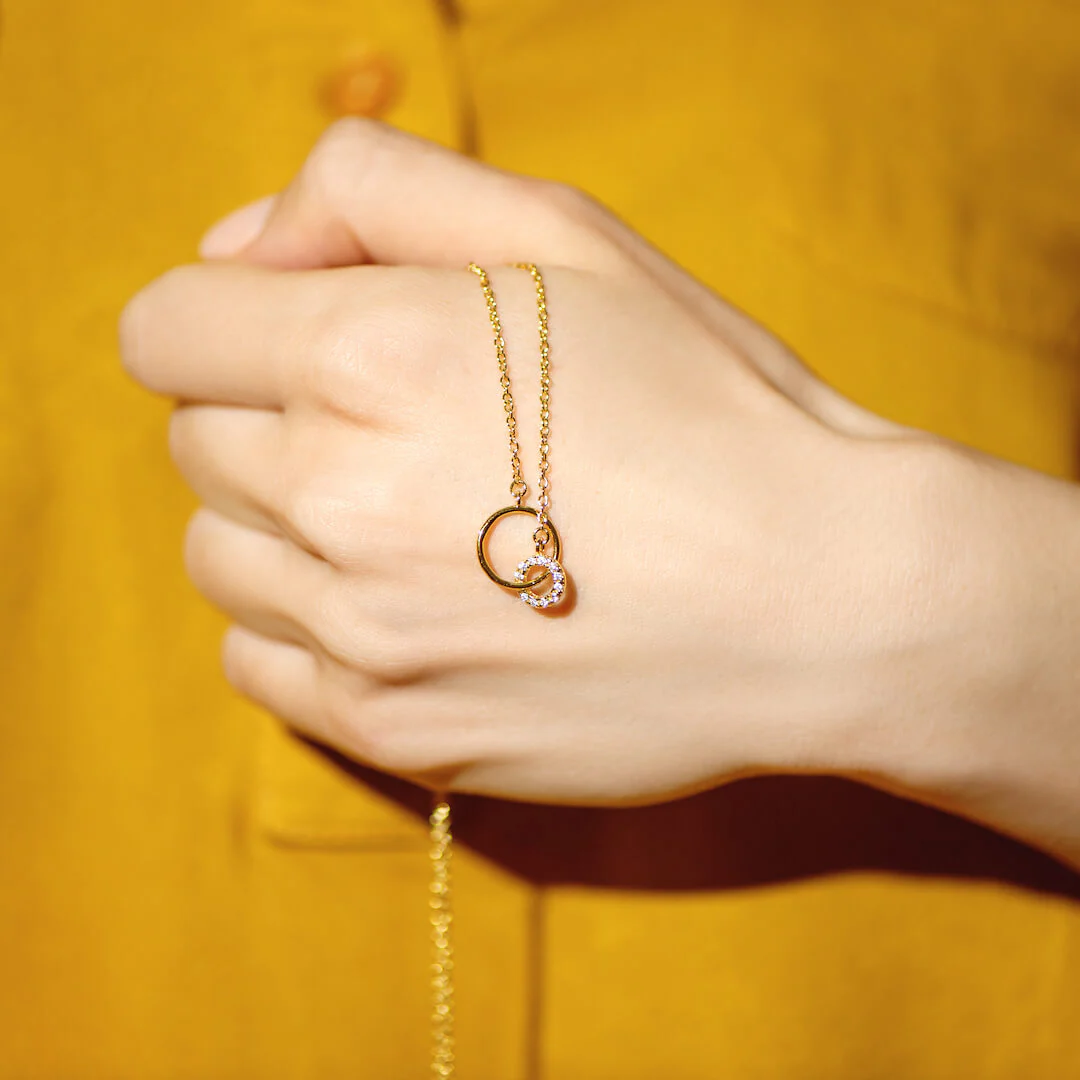Linked Hearts Necklace - Mother & Daughter