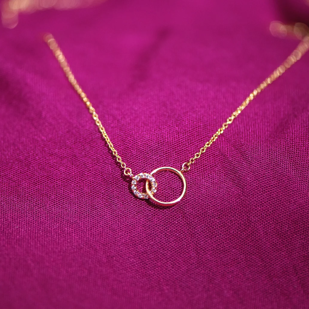 Linked Hearts Necklace - Mother & Daughter