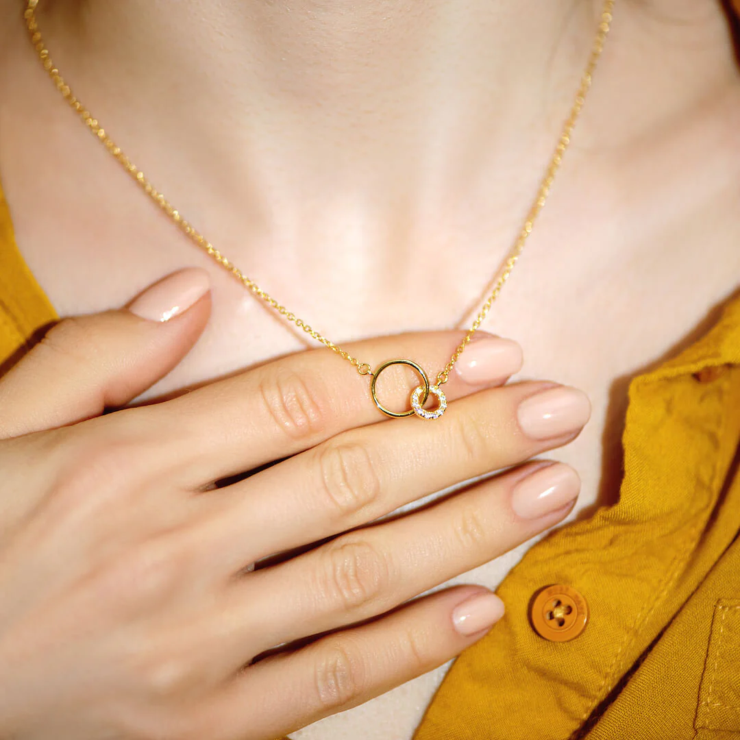 Linked Hearts Necklace - Mother & Daughter
