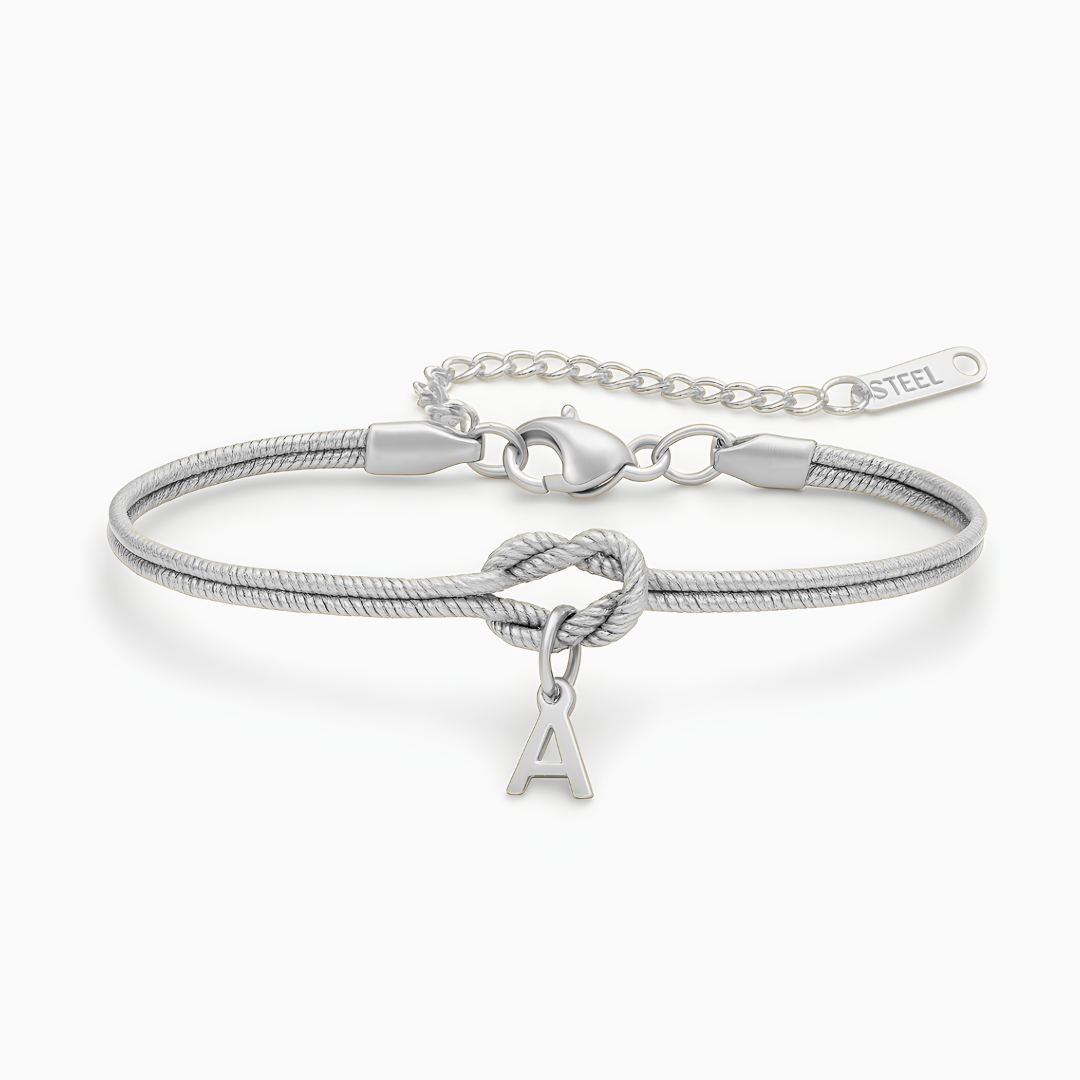 Pulsera Nudo con Letra - Pulseras de Plata y Oro | Valentina Jewels