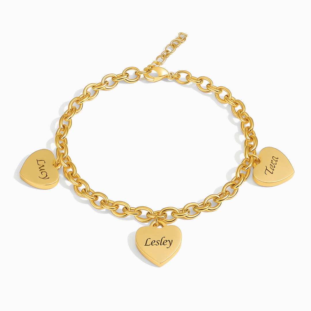 Hearts bracelet - Customizable with up to 6 Hearts